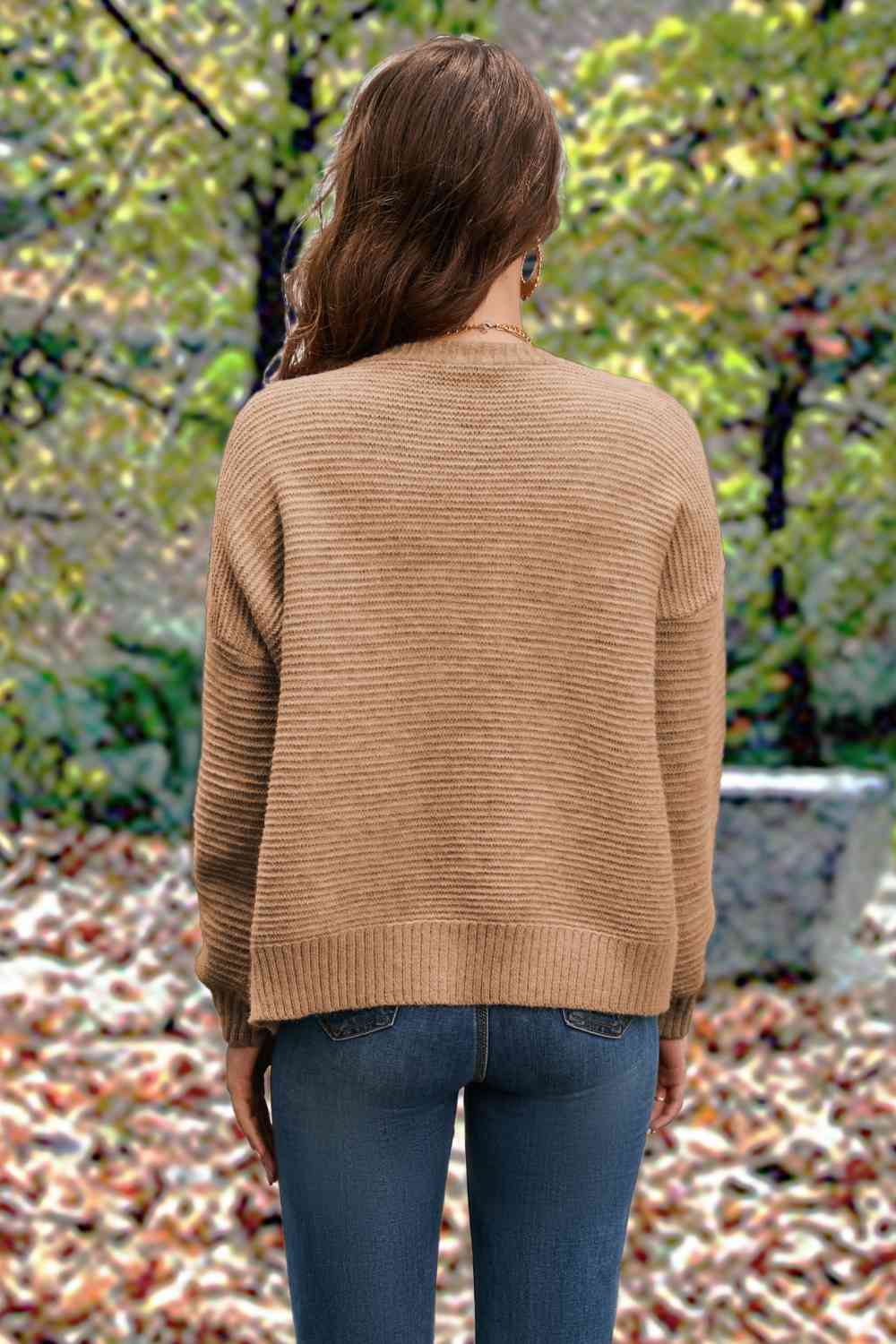 Button Front Long Sleeve Cardigan