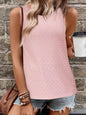 Eyelet Round Neck Tank