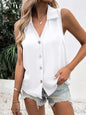 Full Size Johnny Collar Button Up Tank