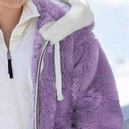 Zip-Up Hooded Teddy Coat