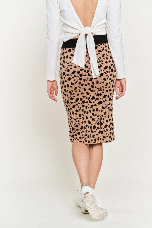 ANIMAL PRINT SWEATER SKIRTS KRS5026-2P