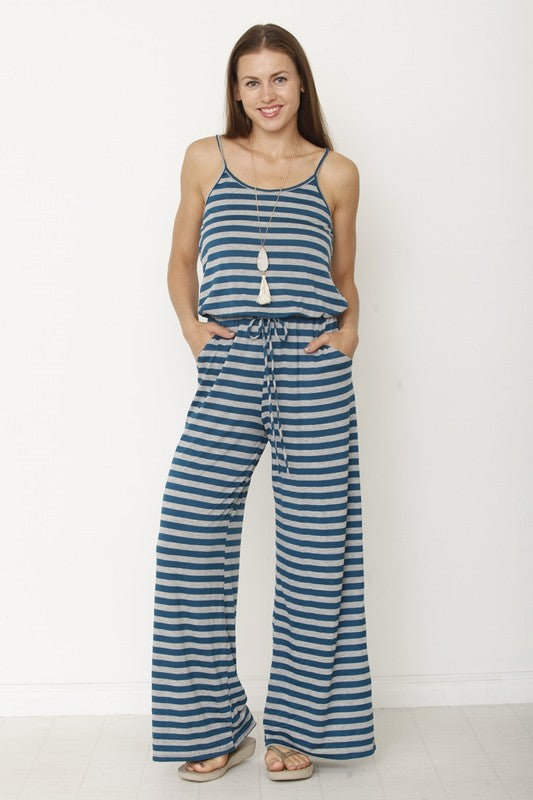 stripe jumpsuit