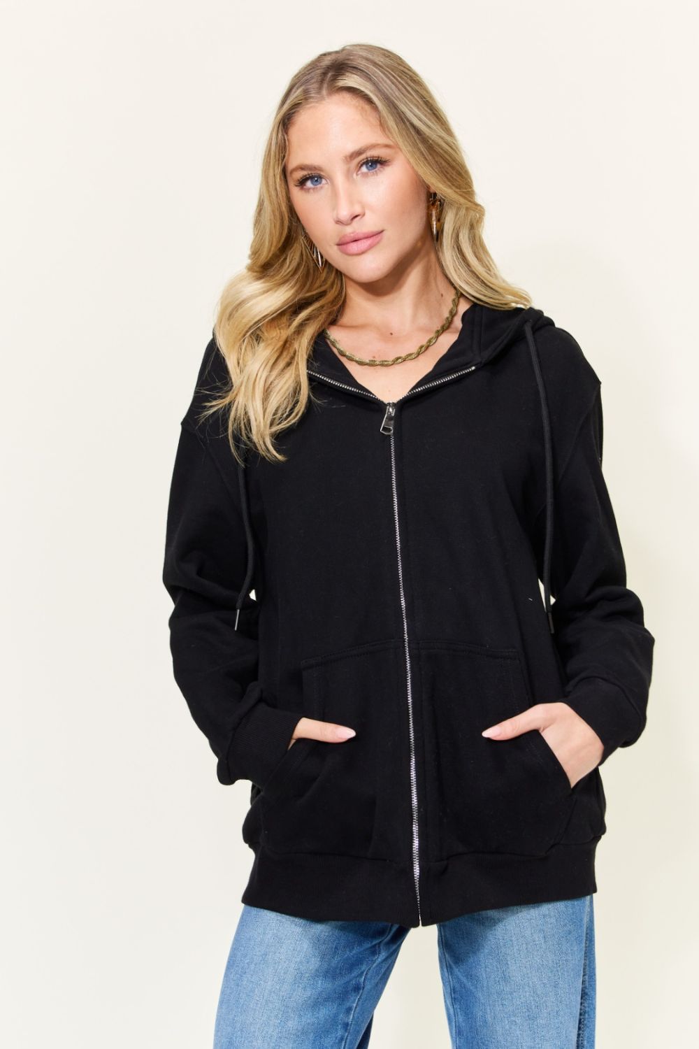 Simply Love Full Size Easter Bunny Graphic Zip-Up Hoodie with Pockets