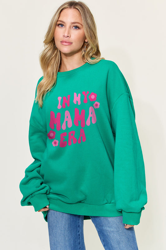 Simply Love Full Size Letter Graphic Long Sleeve Sweatshirt