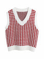 Houndstooth V-Neck Sweater Vest