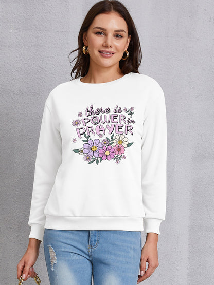 THERE IS POWER PRAYER Round Neck Sweatshirt