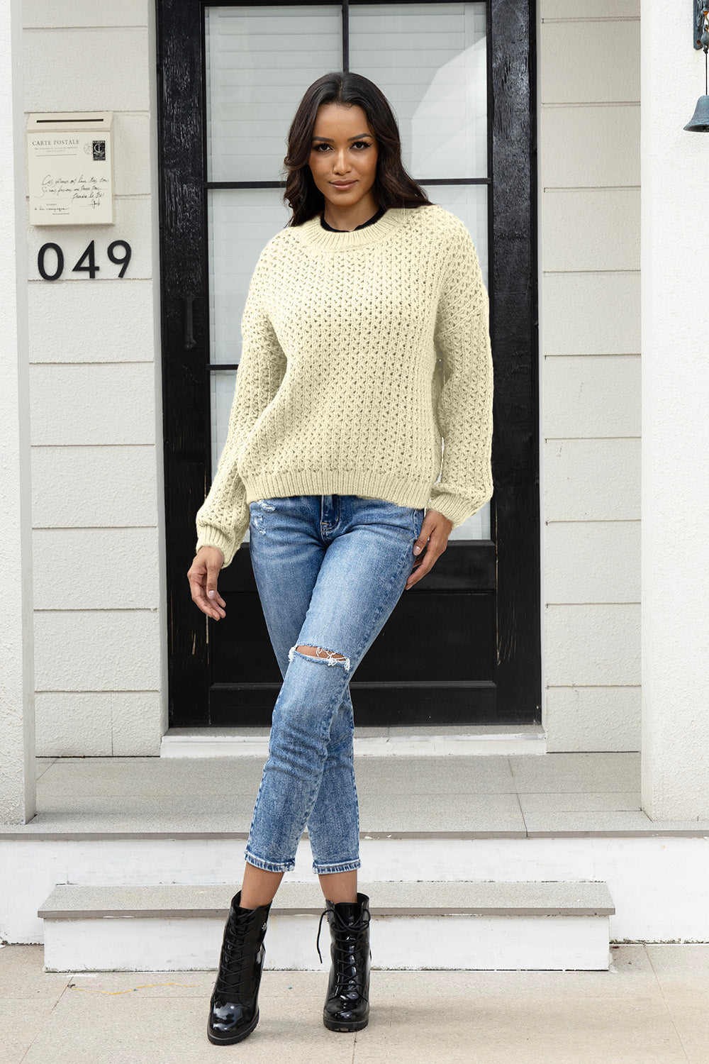 Round Neck Long Sleeve Sweater