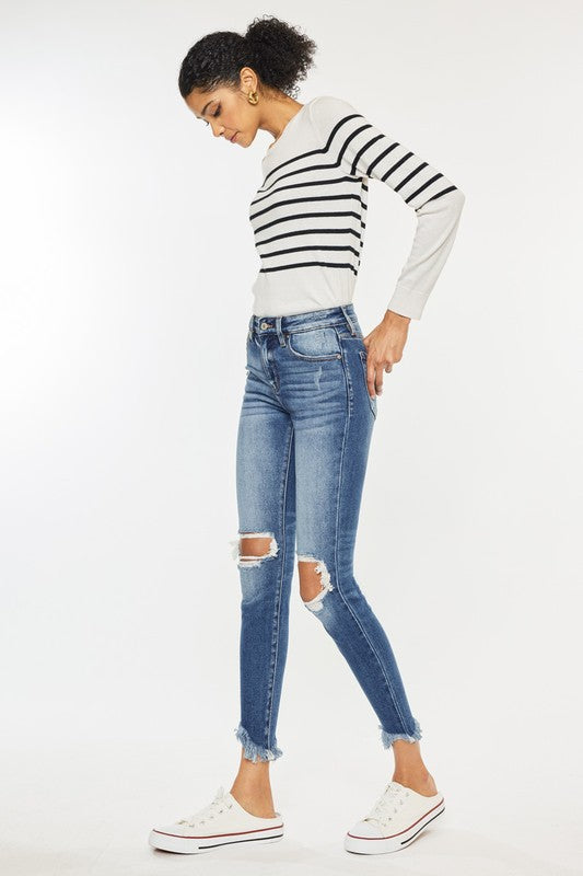 High Rise Ankle Skinny Jeans