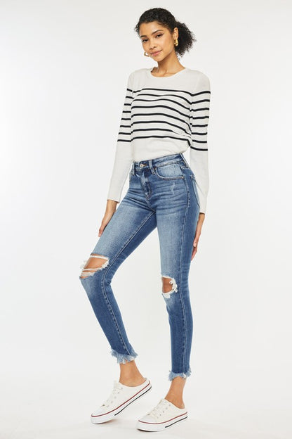 High Rise Ankle Skinny Jeans