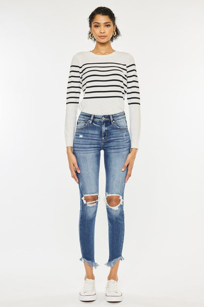 High Rise Ankle Skinny Jeans