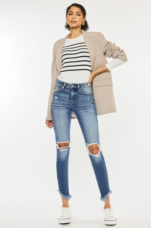 High Rise Ankle Skinny Jeans