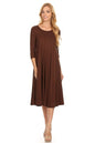 Solid jersey knit a-line dress