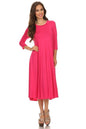 Solid jersey knit a-line dress