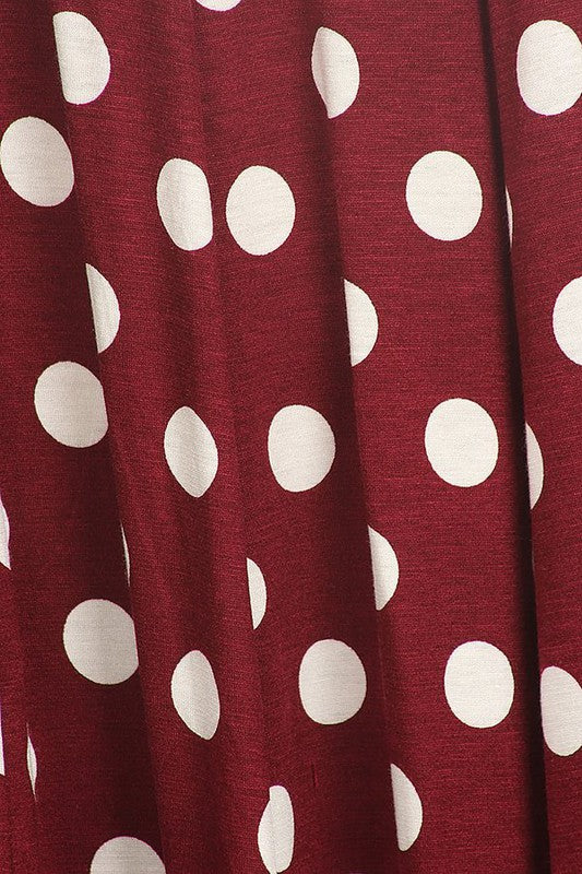 Paneled polka dot a-line midi dress