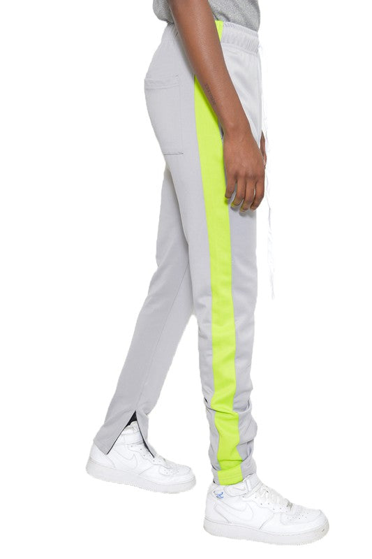 SINGLE STRIPE ANKLE ZIPPER TRACK PANTS