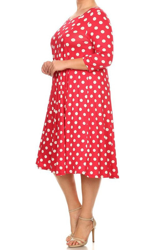 Polka dot midi dress in relaxed fit