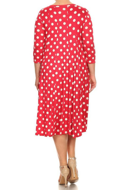 Polka dot midi dress in relaxed fit