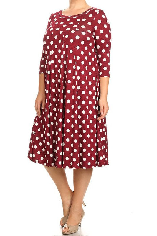 Polka dot midi dress in relaxed fit