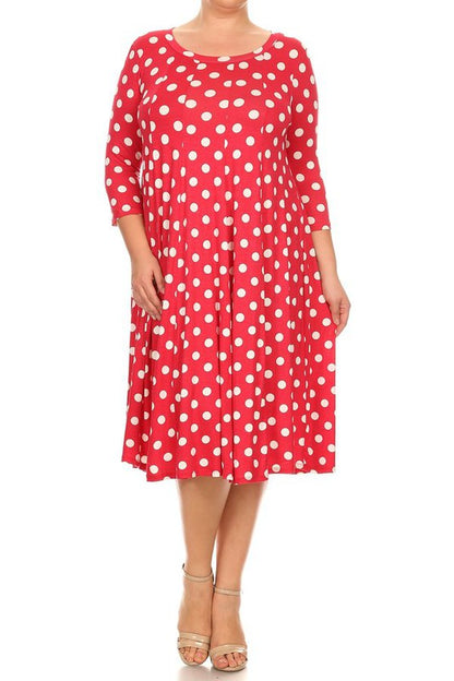 Polka dot midi dress in relaxed fit