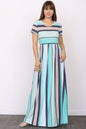 Plus Short Sleeve Stripe Maxi Dress