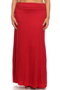 Plus size Solid high waisted a-line maxi skirt