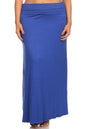 Plus size Solid high waisted a-line maxi skirt