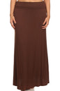 Plus size Solid high waisted a-line maxi skirt