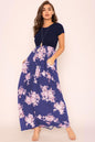 Plus Short Sleeve Floral Maxi Dress