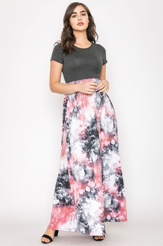 Two Tone Tie Dye Maxi Dress