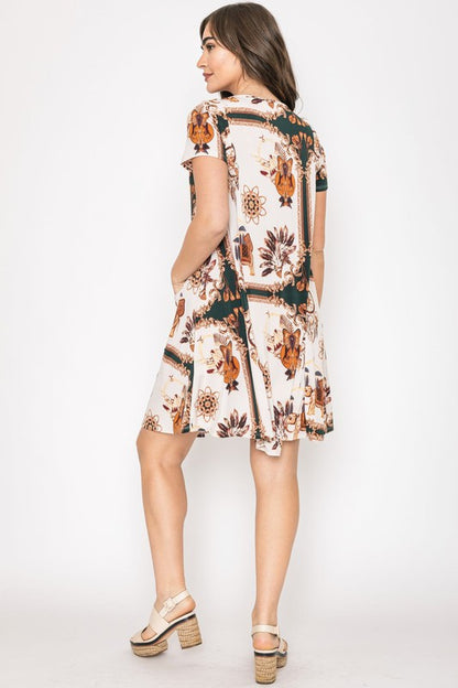 Dream Catcher Print Shift Dress