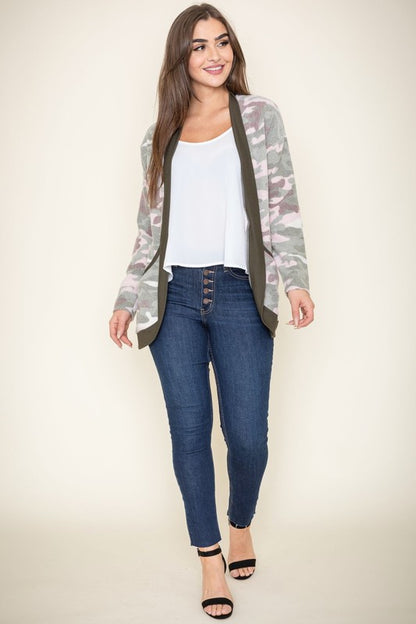 Camo Print Slouch Cardigan