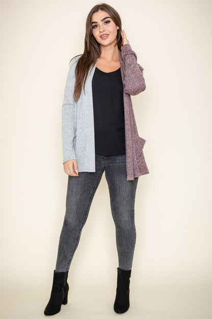 Two Tone Knit Cardigan