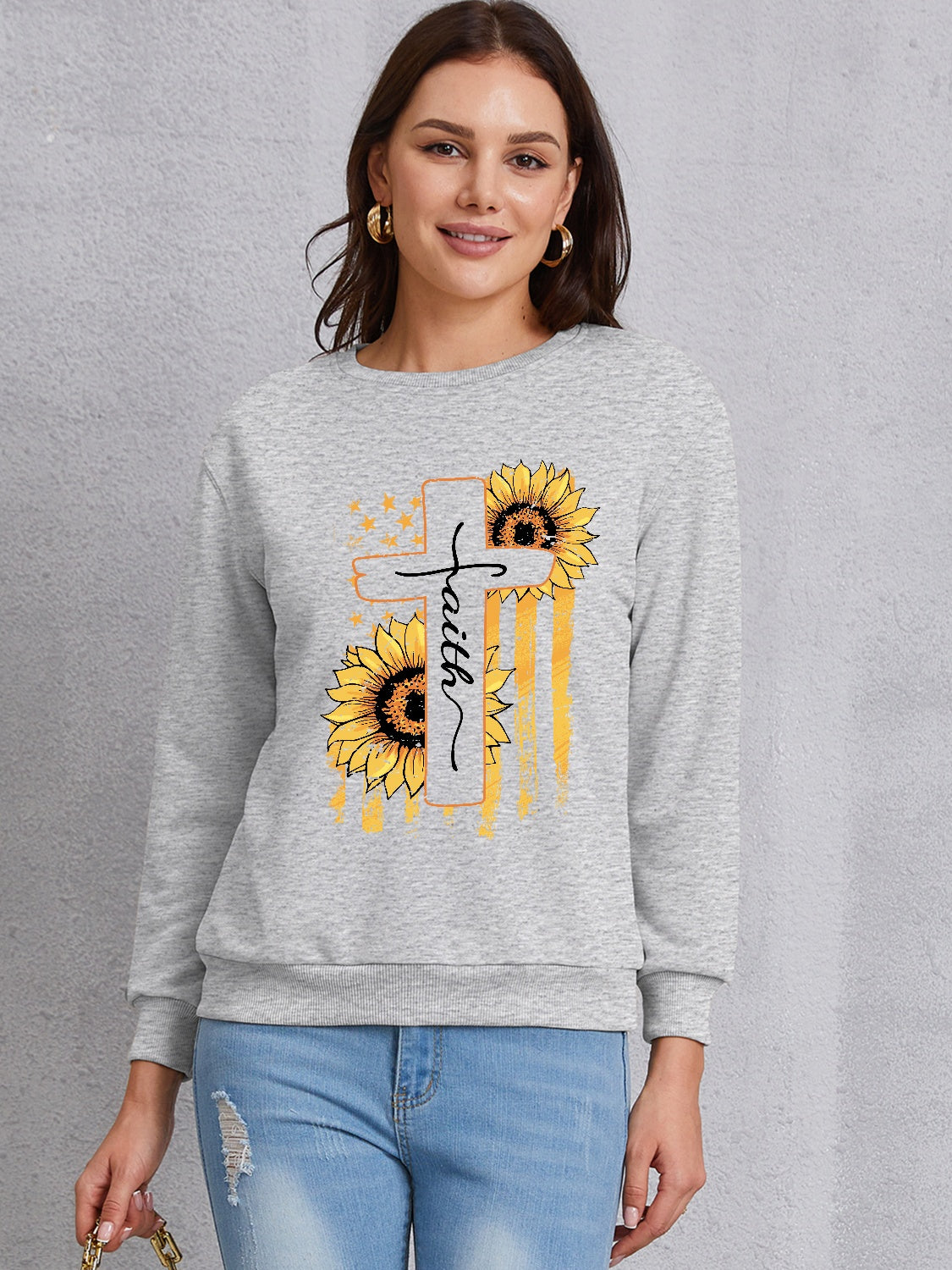 Sunflower Round Neck Dropped Shoulder Sweatshirt