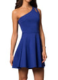 JUNIORS ONE SHOULDER DRESS WITH TEARDROP CUTOUT