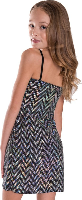 JUNIORS SPARKLE STRIPE DRESS