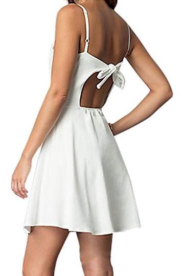 JUNIORS TIE BACK FLARE DRESS