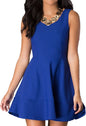 JUNIORS SLEEVELESS PARTY DRESS WITH ZIPPER BACK