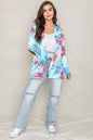 Tie Dye Elbow Patch Open Cardigan