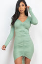 Drawstring Ruched Front Bodycon Dress