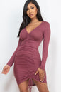 Drawstring Ruched Front Bodycon Dress