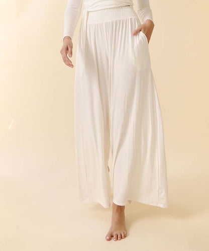 SMOCK ELASTIC WAIST MAXI PALAZZO