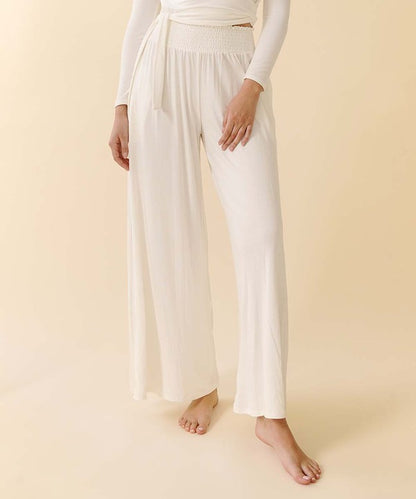 SMOCK ELASTIC WAIST MAXI PALAZZO