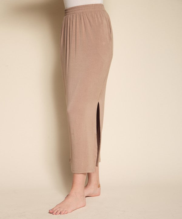 BAMBOO CASUAL LONG SKIRT WITH POCKETS