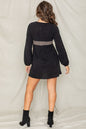 Knit Bishop Sleeve Mini Dress