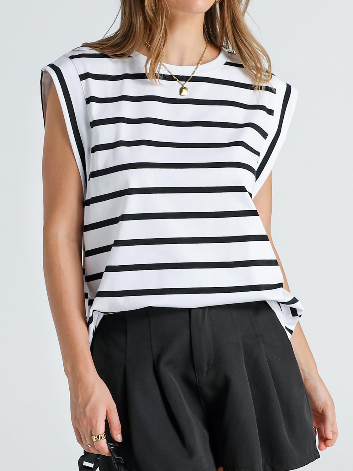 Striped Round Neck Tank