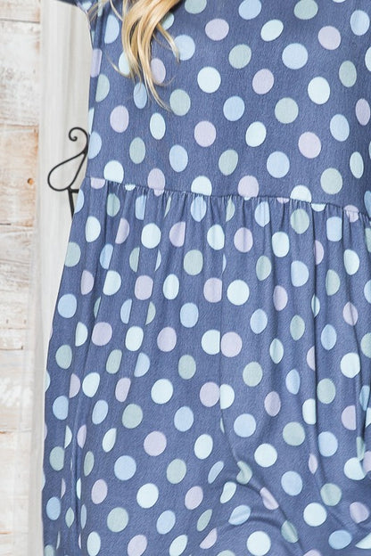 Cross Back Polka Dot Dress with Pockets