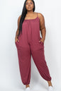 PLUS SIZE SLEEVELESS JOGGER JUMPSUIT