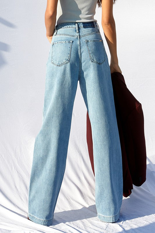 Super High Waist Wide Straight Jeans