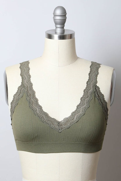 Lace Trim Padded Bralette