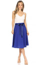 Solid, A-line, knee length skirt